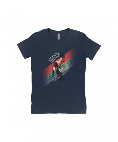 Sonny & Cher Ladies' Boyfriend T-Shirt | The Beat Goes On Primary Color Stripes Shirt $5.60 Shirts